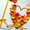 Yellow Themed Quilled Flowers in Heart Greeting Card image Yellow Themed Quilled Flowers in Heart Greeting Card image