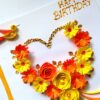 Yellow Themed Quilled Flowers in Heart Greeting Card image Yellow Themed Quilled Flowers in Heart Greeting Card image