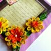 Quilled Yellow Corner Flowers In Photo frame greeting card image Quilled Yellow Corner Flowers In Photo frame greeting card image