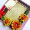 Quilled Yellow Corner Flowers In Photo frame greeting card image Quilled Yellow Corner Flowers In Photo frame greeting card image