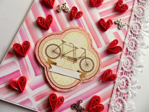 Raining Quilled Hearts Greeting Card image Raining Quilled Hearts Greeting Card image