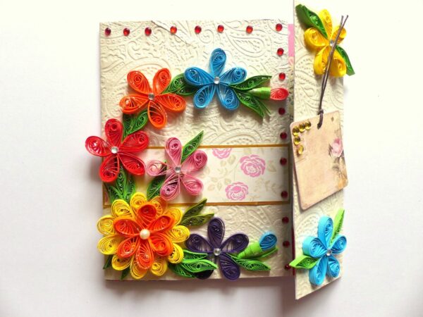 Multicolor Flowers Mini Scrapbook Greeting Card image