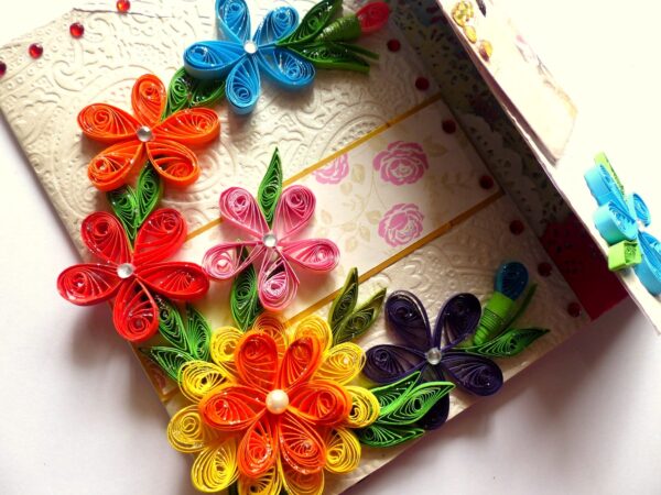 Multicolor Flowers Mini Scrapbook Greeting Card image