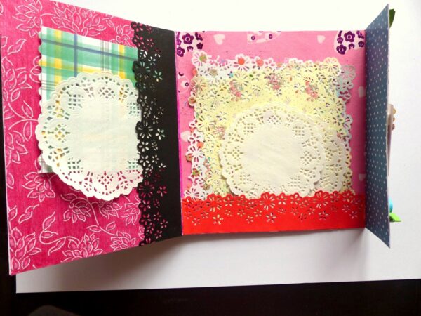 Multicolor Flowers Mini Scrapbook Greeting Card image