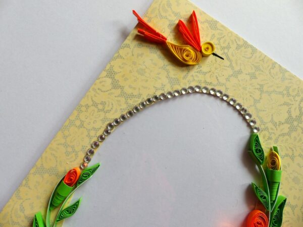 Yellow Themed Quilled Photo Frame Card image