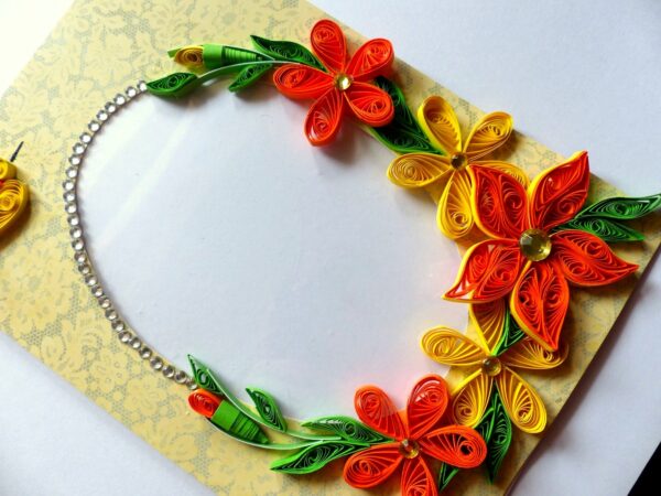Yellow Themed Quilled Photo Frame Card image