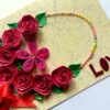 Quilled Roses In Circle Greeting Card image