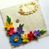 Multicolor Quilled Flowers Corner Greeting Card image Multicolor Quilled Flowers Corner Greeting Card image