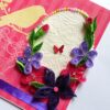 Pink Themed Sparkling Quilled Flowers Greeting Card image