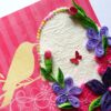 Pink Themed Sparkling Quilled Flowers Greeting Card image