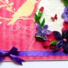 Pink Themed Sparkling Quilled Flowers Greeting Card image