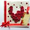 Quilled Red Roses in Heart Greeting Card image