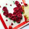 Quilled Red Roses in Heart Greeting Card image