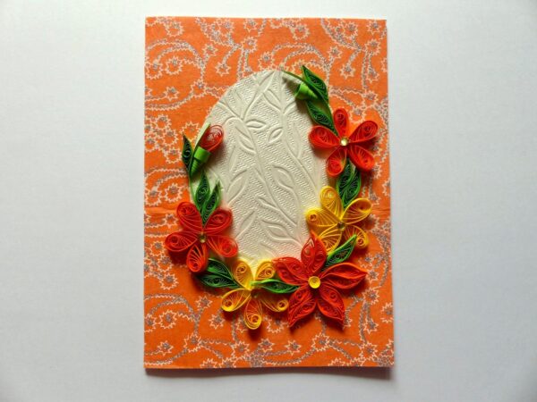 Yellow and Orange Themed Quilled Greeting Card image