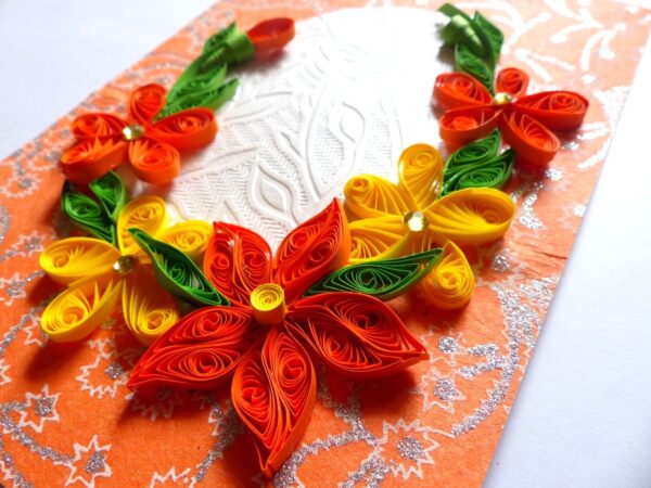 Yellow and Orange Themed Quilled Greeting Card image