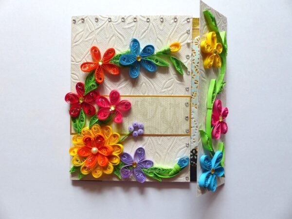 Multicolor Flowers Mini Scrapbook Greeting Card image
