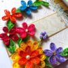 Multicolor Flowers Mini Scrapbook Greeting Card image