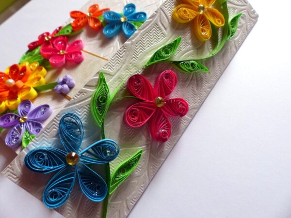 Multicolor Flowers Mini Scrapbook Greeting Card image