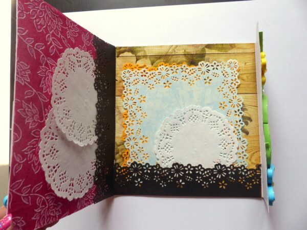 Multicolor Flowers Mini Scrapbook Greeting Card image