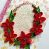 Red Themed Quilled Flowers Greeting Card image Red Themed Quilled Flowers Greeting Card image
