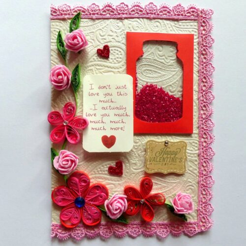 Handmade Love Jar Shaker Card image