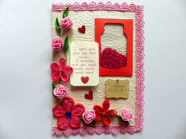 Handmade Love Jar Shaker Card image