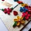 Multicolor Quilled Flowers In Corner Greeting Card image