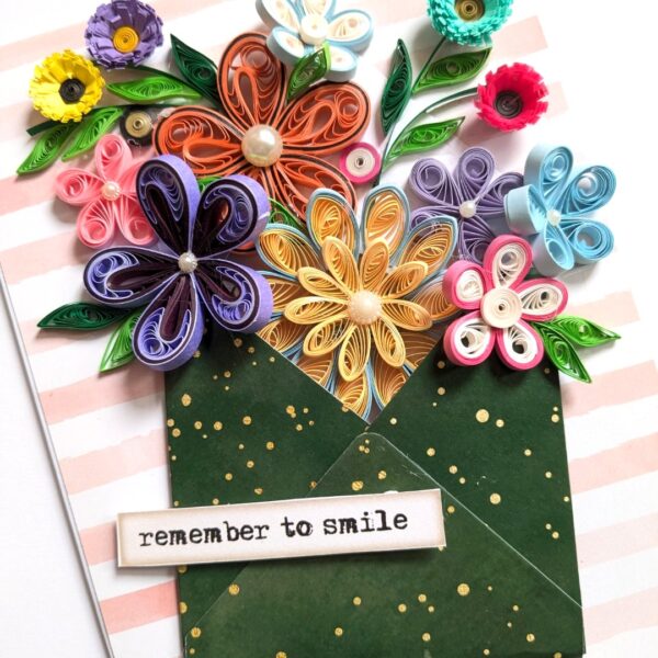 PXL_20241118_094637301 Quilled Flowers In Envelope Greeting Card