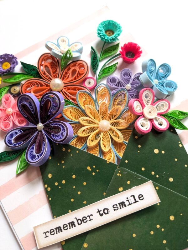 PXL_20241118_094641884 Quilled Flowers In Envelope Greeting Card