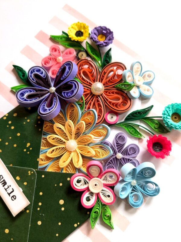 PXL_20241118_094651873 Quilled Flowers In Envelope Greeting Card