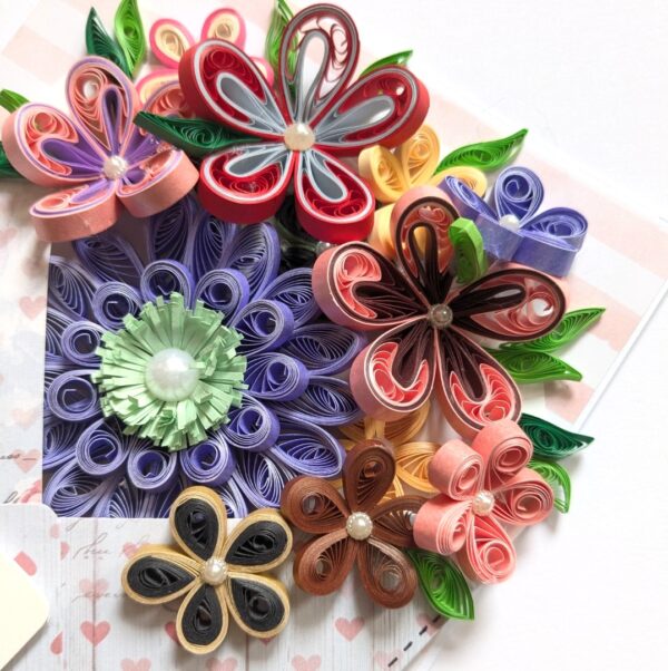 PXL_20241118_094716601 Quilled Flowers In Envelope Birthday Card