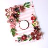 Red Quilled Flowers Corner Greeting Card