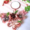 Red Quilled Flowers Corner Greeting Card
