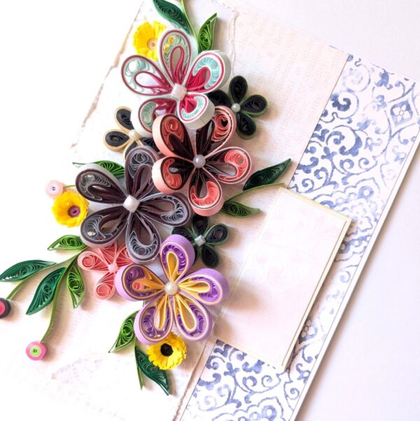 PXL_20241123_093955490 Multicolor Quilled Flowers Design Greeting Card