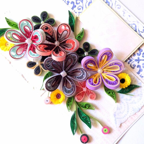 PXL_20241123_094017127 Multicolor Quilled Flowers Design Greeting Card