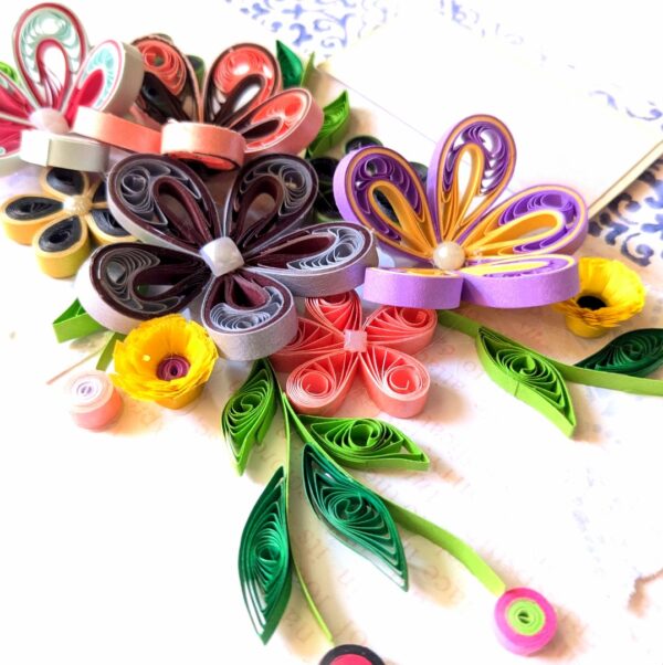 PXL_20241123_094023797 Multicolor Quilled Flowers Design Greeting Card