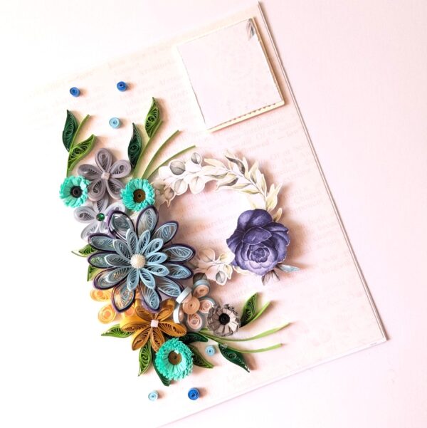 PXL_20241123_094051018 Sparkling Blues Quilled Flowers Card