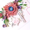 Sparkling Pinks Quilled Flowers Card