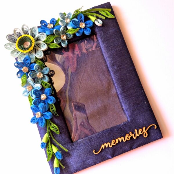Sparkling Blue Quilled Photo Frame