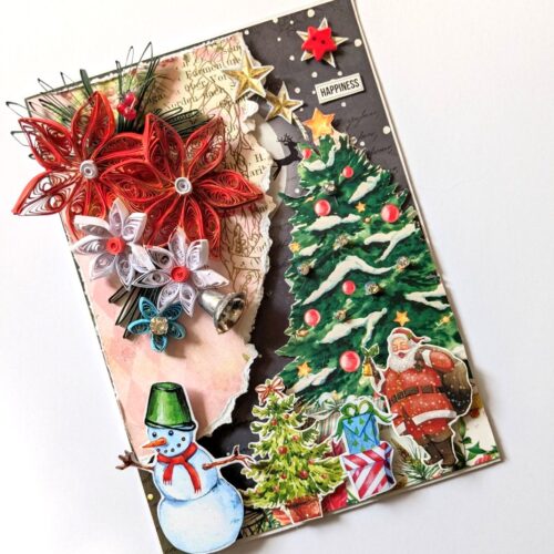 Christmas and New Year Quilled Greeting Card image