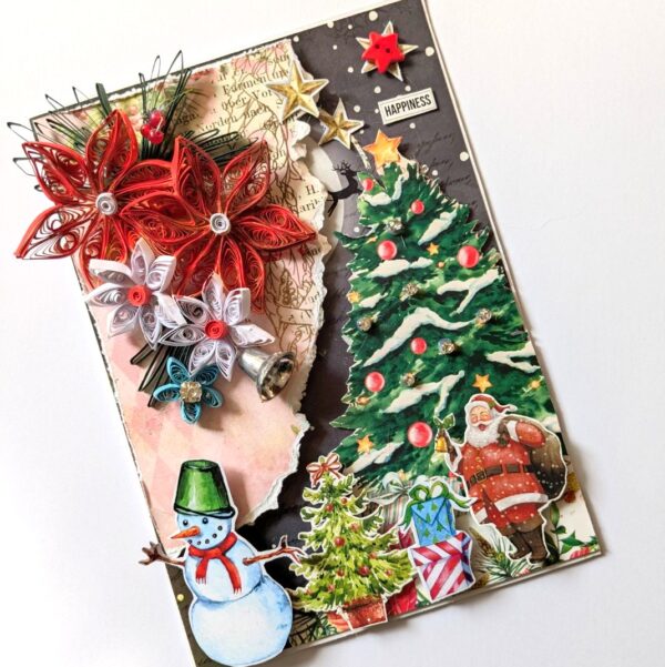 Christmas and New Year Quilled Greeting Card image Christmas and New Year Quilled Greeting Card image