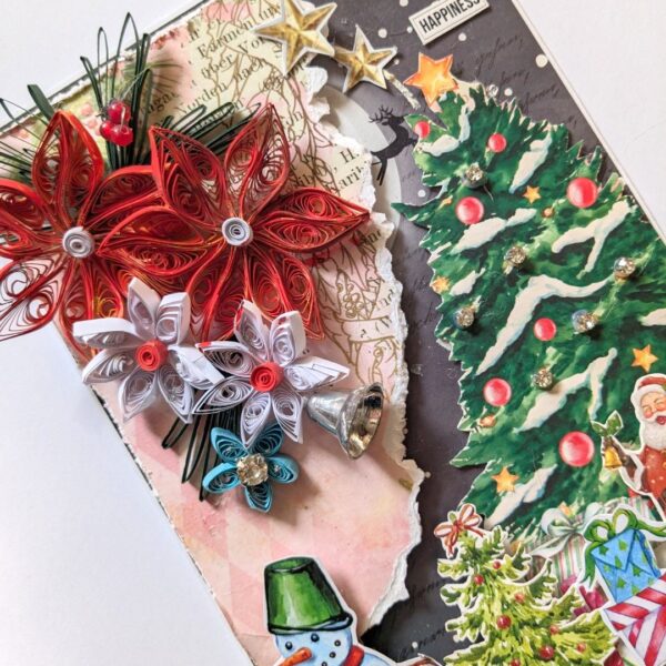 Christmas and New Year Quilled Greeting Card image Christmas and New Year Quilled Greeting Card image