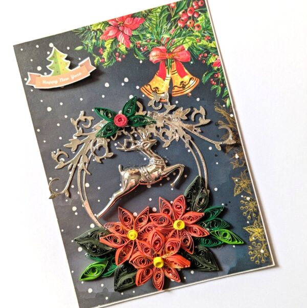 Blue Themed Quilled New Year Greeting Cardd Gift image