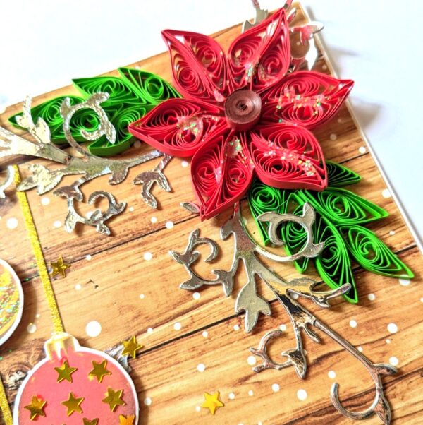 Quilled Flower Reindeer New Year Greeting Card image