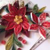Quilled Poinsettia Seasons Greeting Card image