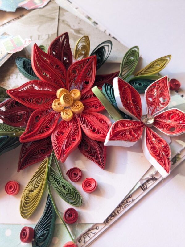 Quilled Poinsettia Seasons Greeting Card image
