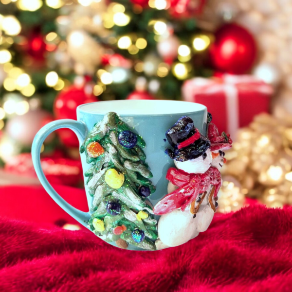 Snowman with Christmas Tree Mug