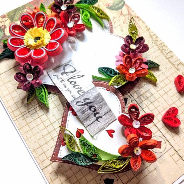 PXL_20250105_074029923 Sparkling Red Heart Quilled Love Card