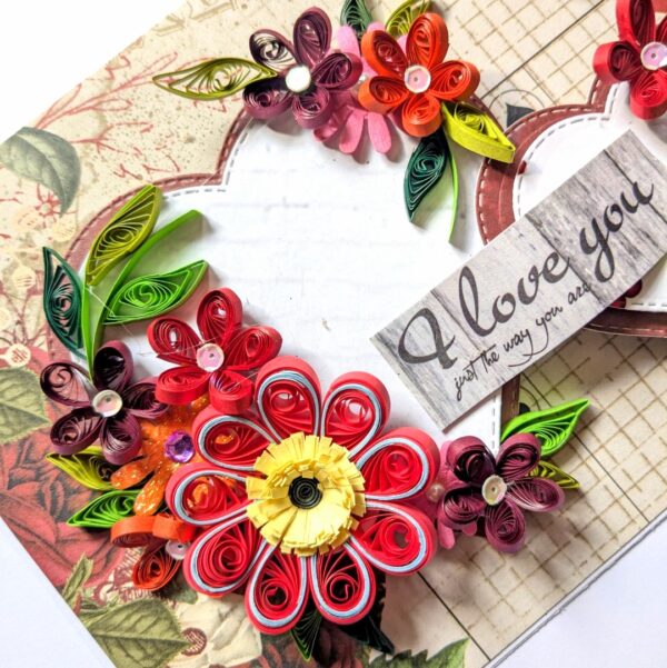 PXL_20250105_074036404 Sparkling Red Heart Quilled Love Card