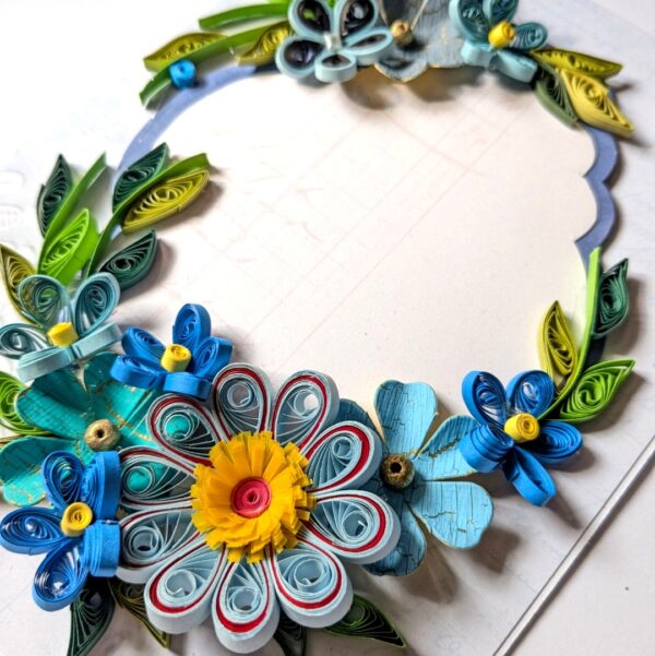 PXL_20250105_074119467 Blue Themed Quilled Flowers Greeting Card